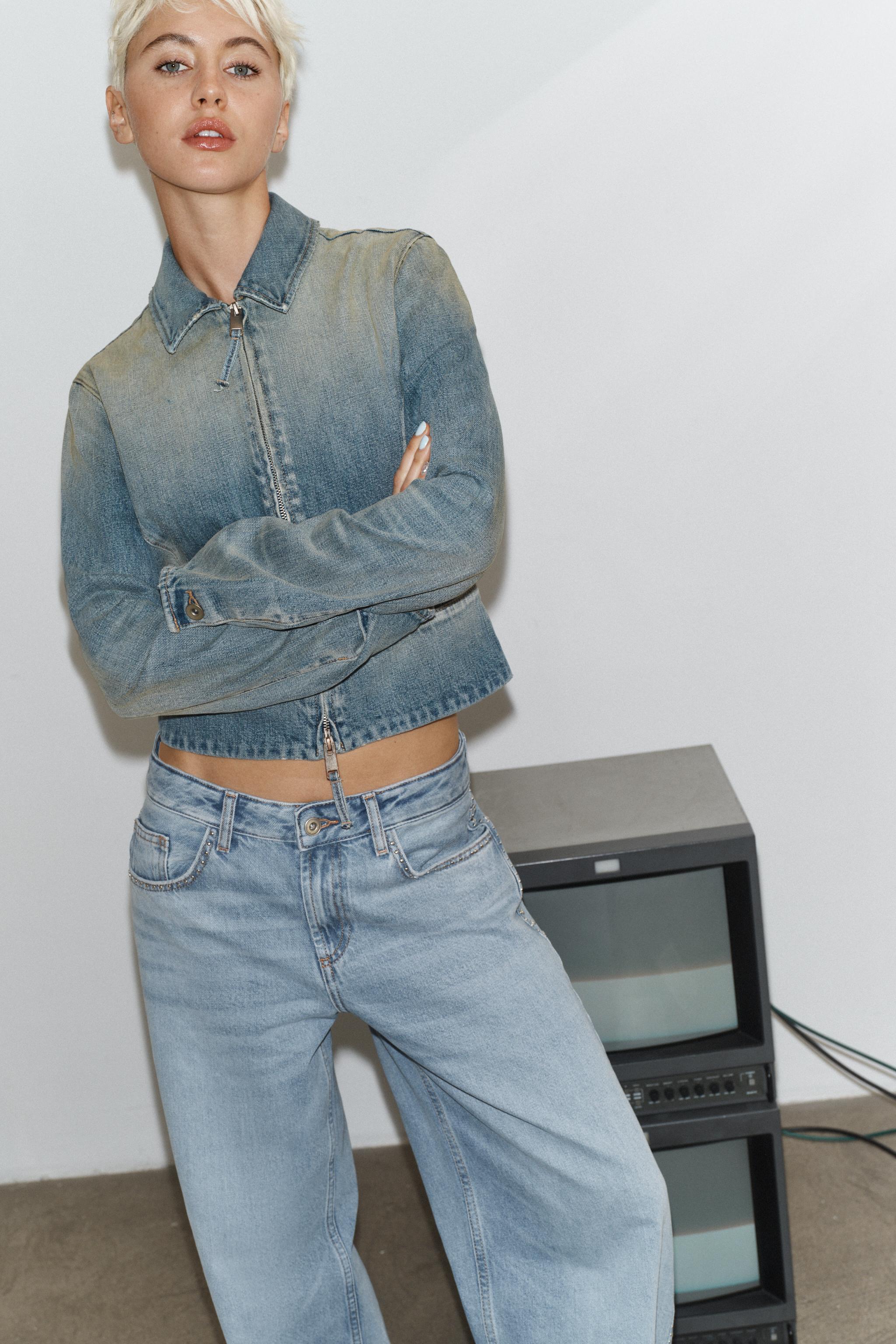 TRF ZIP-UP DENIM JACKET